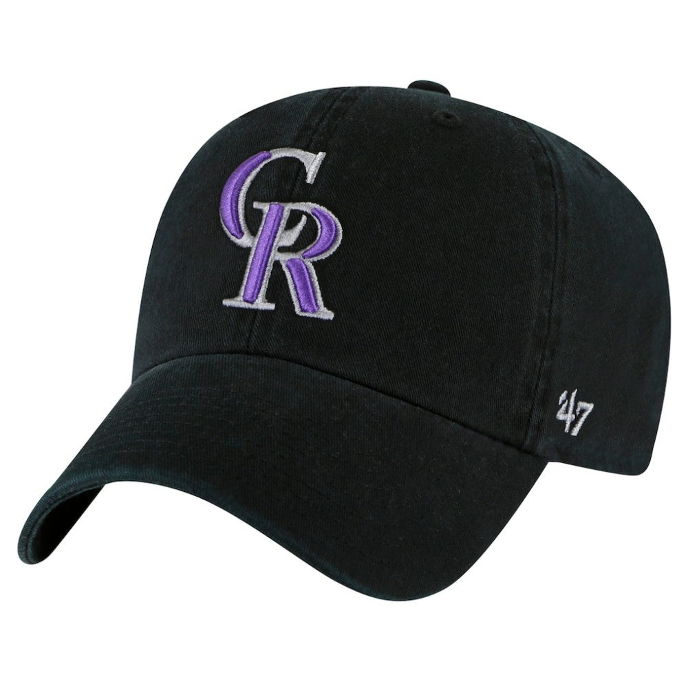 Colorado Rockies Youth Clean Up Adjustable Hat Black | 47 brand