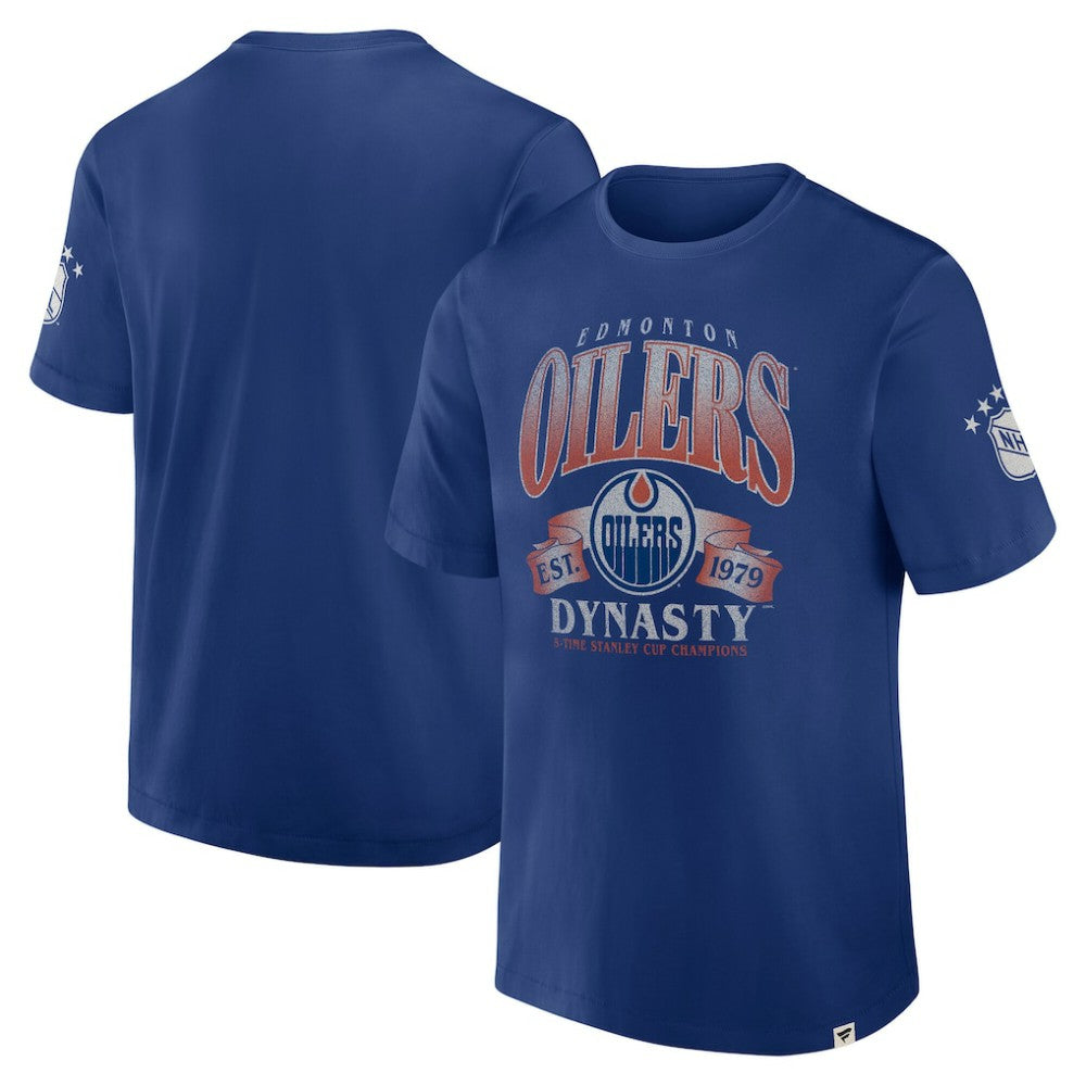 Edmonton Oilers Fanatics Decades Collection Made To Last T-Shirt Blue
