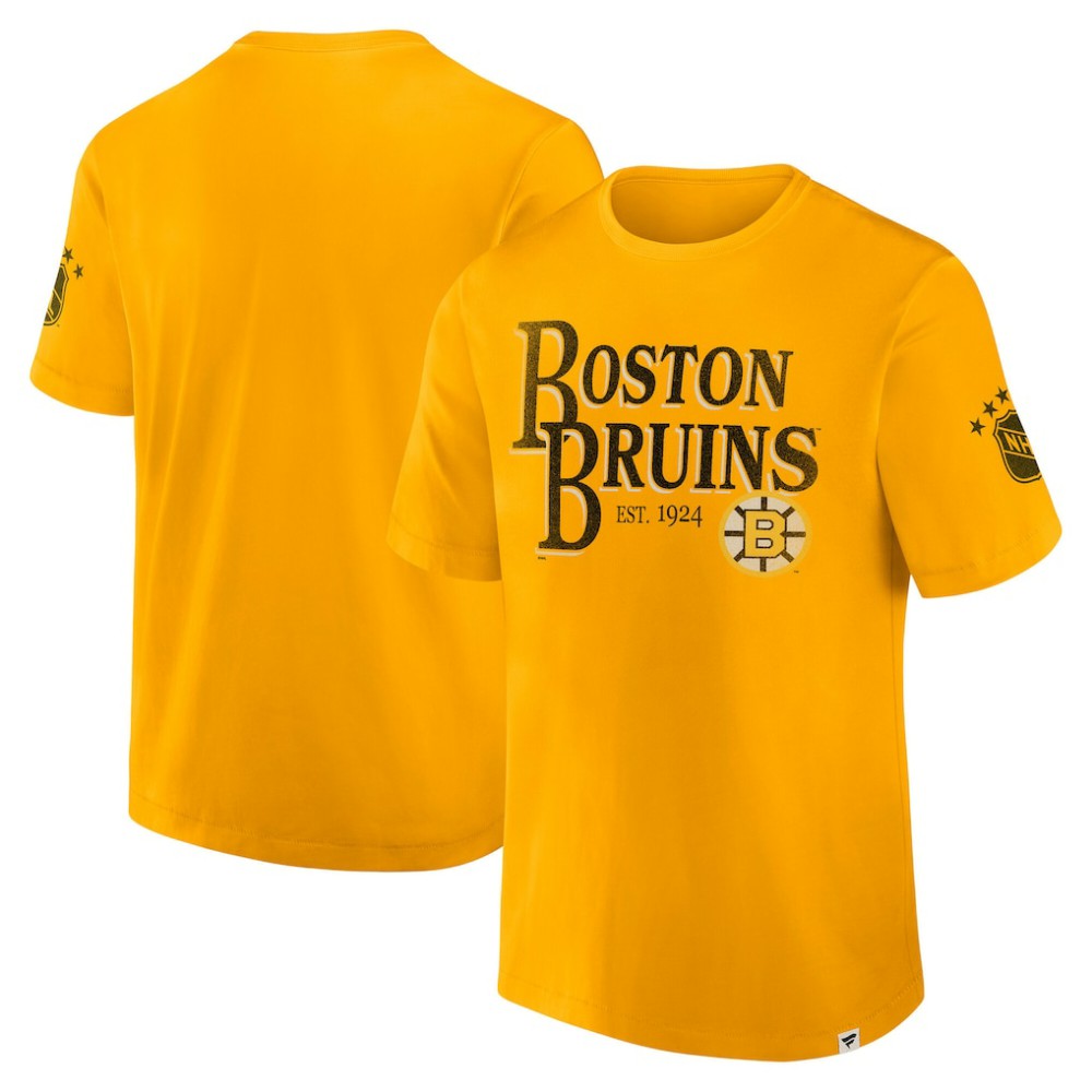 Boston Bruins Fanatics Decades Collection Made To Last T-Shirt Yellow