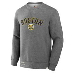 Boston Bruins Fanatics Decades Collection Legendary Fleece Pullover Sweatshirt Heather Gray