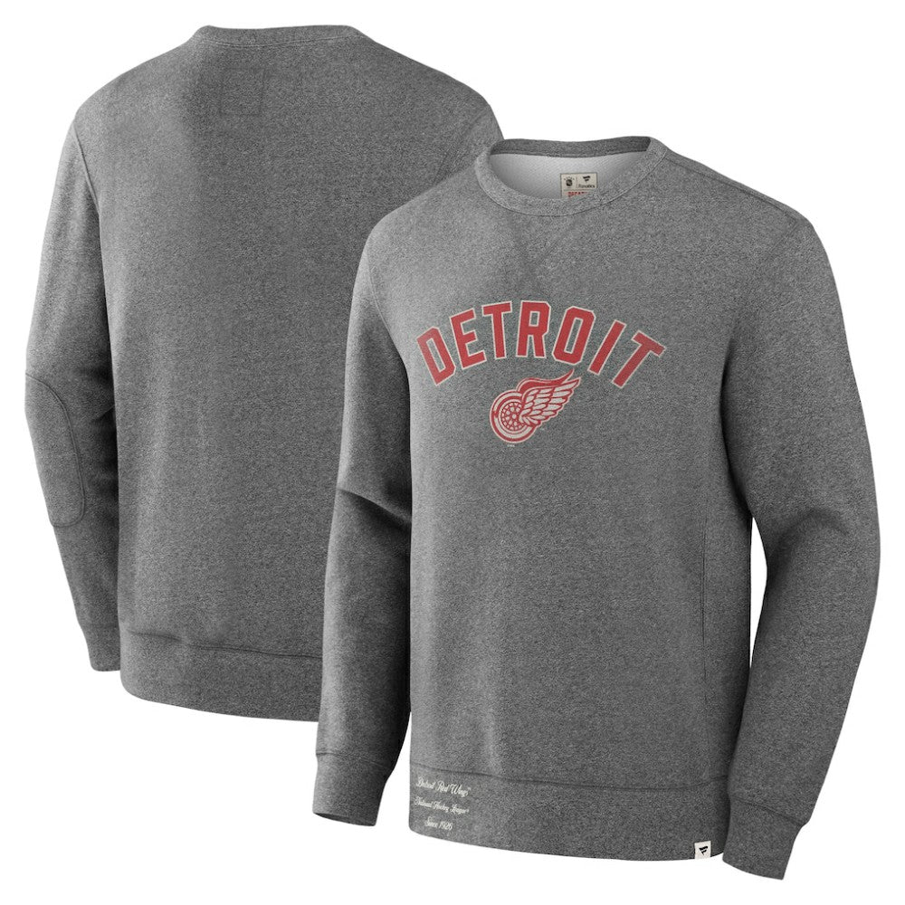 Detroit Red Wings Fanatics Decades Collection Legendary Fleece Pullover Sweatshirt Heather Gray