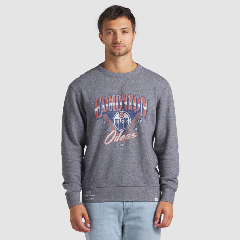 Edmonton Oilers Fanatics Decades Collection Legendary Fleece Pullover Sweatshirt Heather Gray