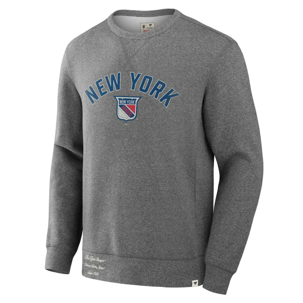 New York Rangers Fanatics Decades Collection Legendary Fleece Pullover Sweatshirt Heather Gray