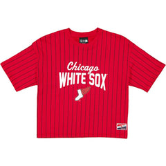 Chicago White Sox Women's 2025 City Connect Pinstripe T-Shirt Red/Black | New Era