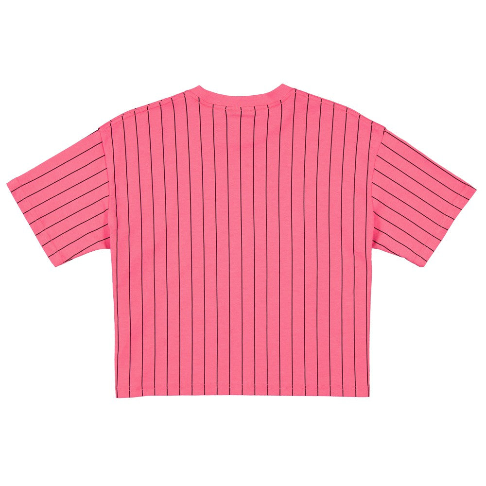 Miami Marlins Women's 2025 City Connect Pinstripe T-Shirt Pink | New Era