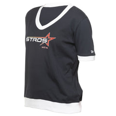 Houston Astros Women's 2025 City Connect Rhinestone V-Neck T-Shirt Navy | New Era