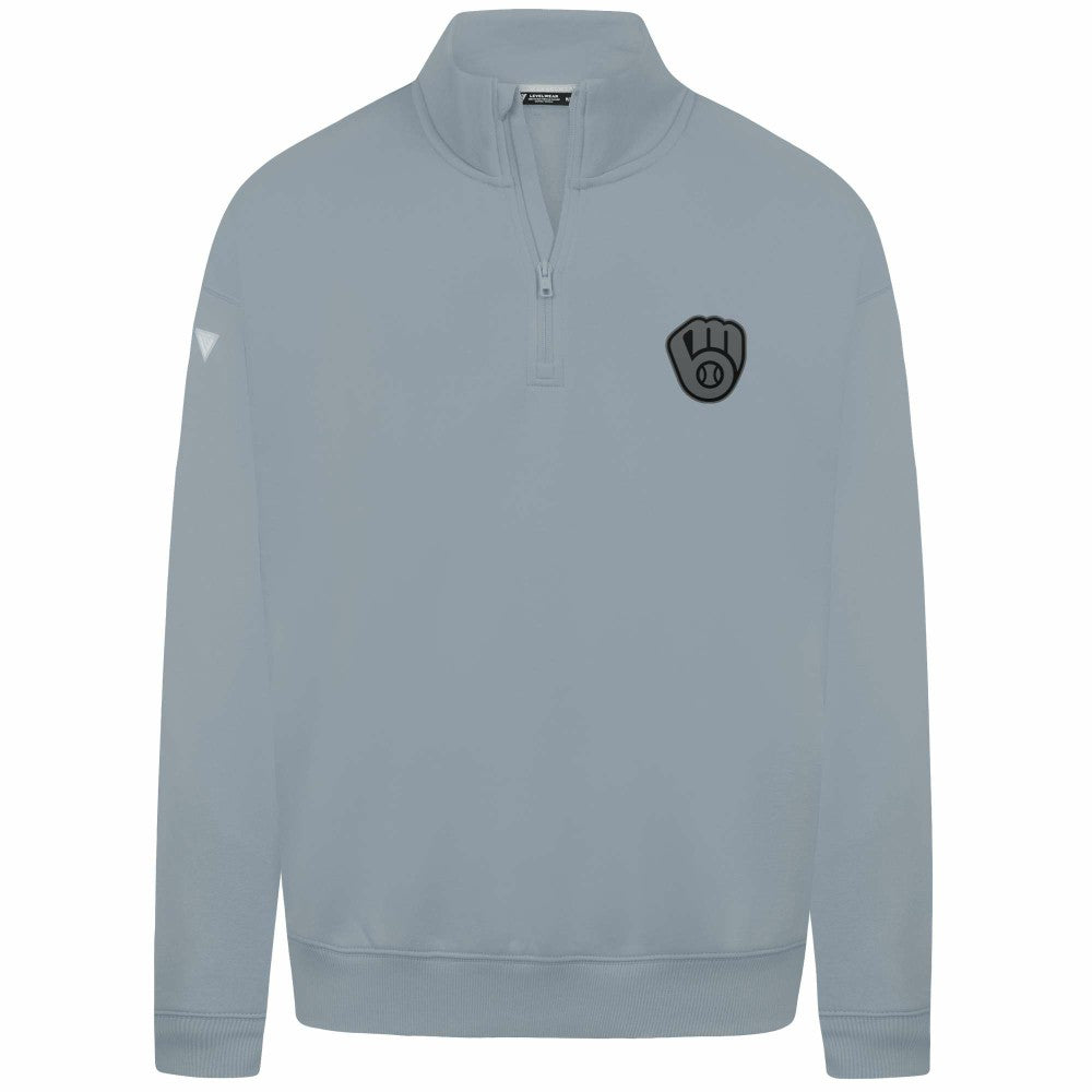 Milwaukee Brewers Levelwear Murray Nightfall Quarter-Zip Top Gray