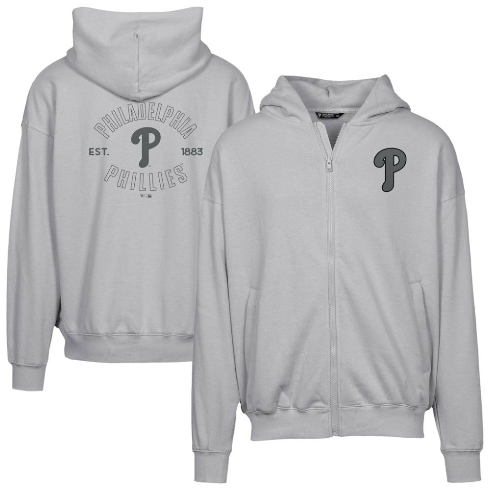 Philadelphia Phillies Levelwear Uphill Abyssal Full-Zip Hoodie Gray