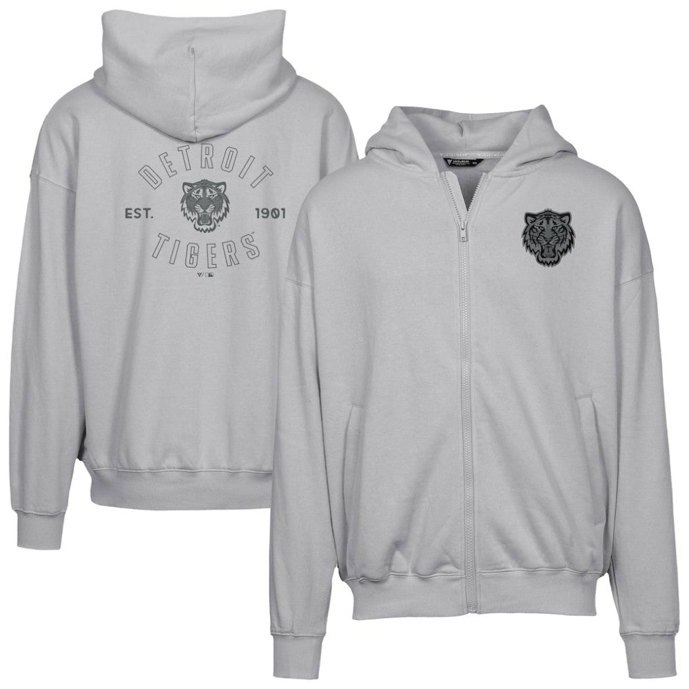 Detroit Tigers Levelwear Uphill Abyssal Full-Zip Hoodie Gray