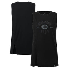 Cincinnati Reds Levelwear Women's Influx Abyssal Tank Top Black