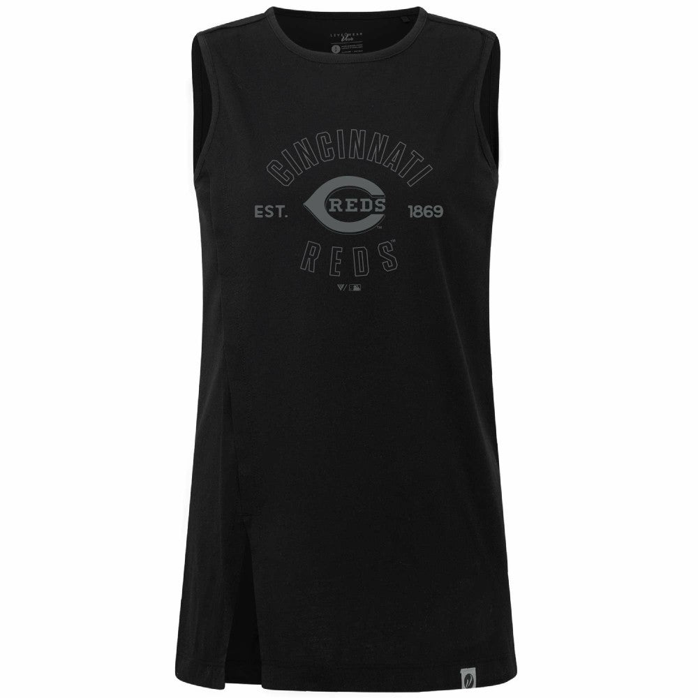 Cincinnati Reds Levelwear Women's Influx Abyssal Tank Top Black