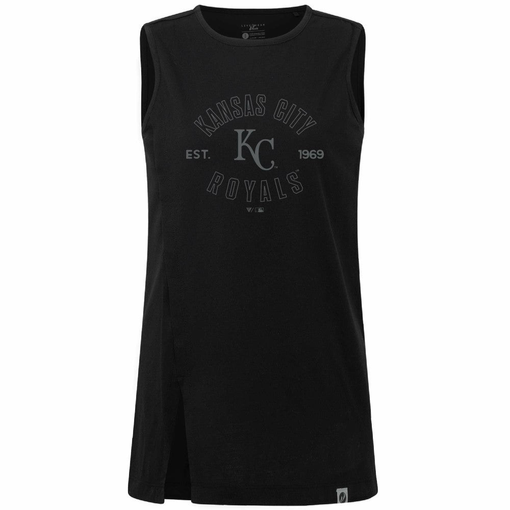 Kansas City Royals Levelwear Women's Influx Abyssal Tank Top Black