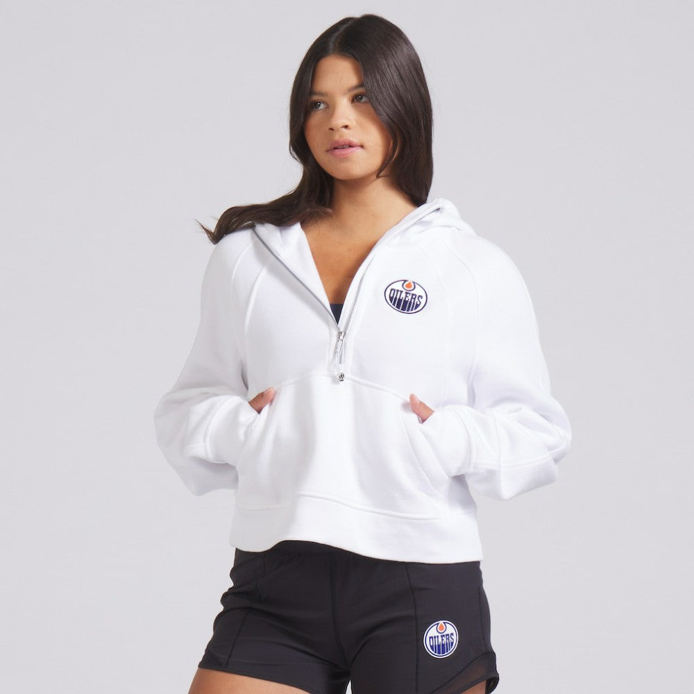 Edmonton Oilers lululemon Women's Scuba Oversized Half-Zip Hoodie White