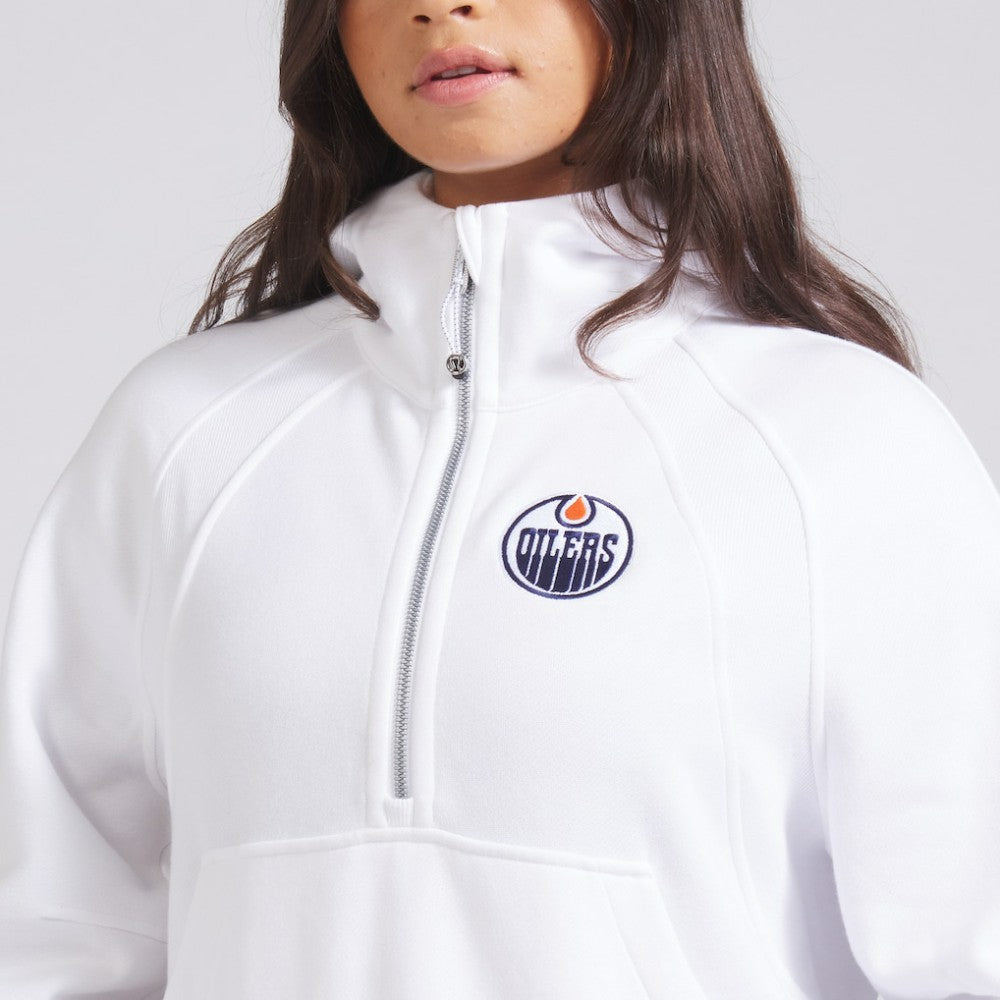 Edmonton Oilers lululemon Women's Scuba Oversized Half-Zip Hoodie White