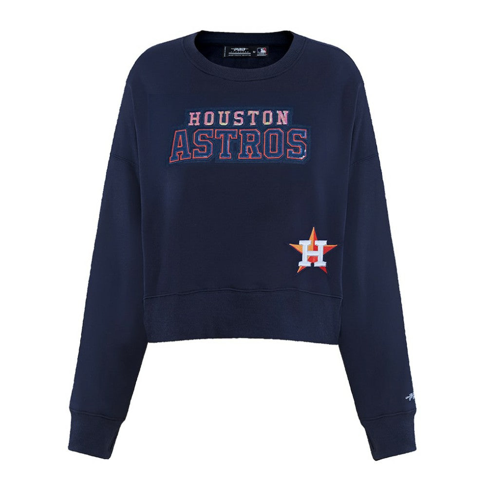 Houston Astros Pro Standard Women's Game Day Classics Crewneck Pullover Sweatshirt Navy