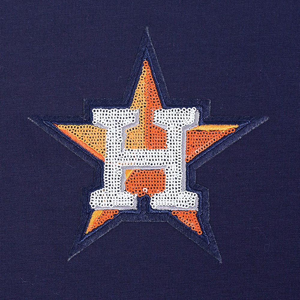 Houston Astros Pro Standard Women's Game Day Classics Baby Doll Cropped T-Shirt Navy