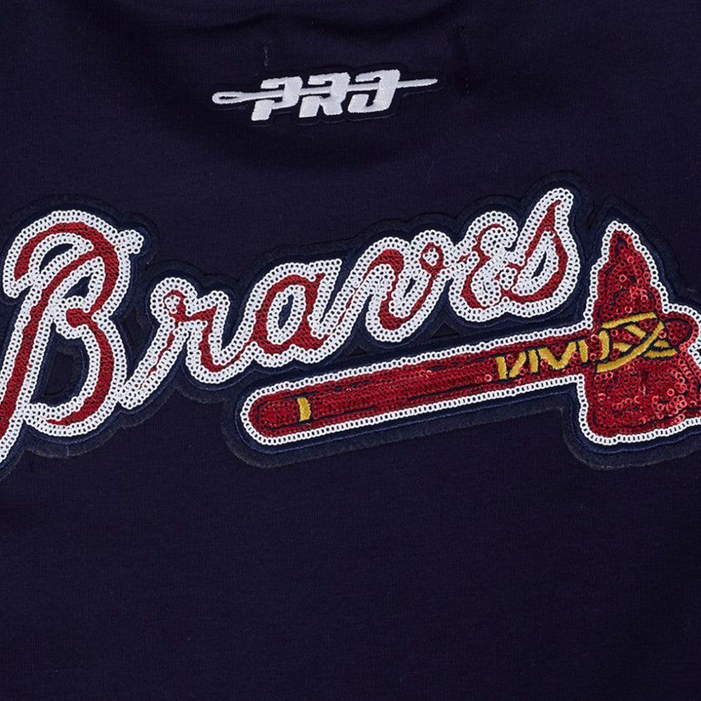 Atlanta Braves Pro Standard Women's Game Day Classics Baby Doll Cropped T-Shirt Navy