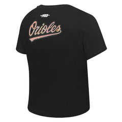 Baltimore Orioles Pro Standard Women's Game Day Classics Baby Doll Cropped T-Shirt Black