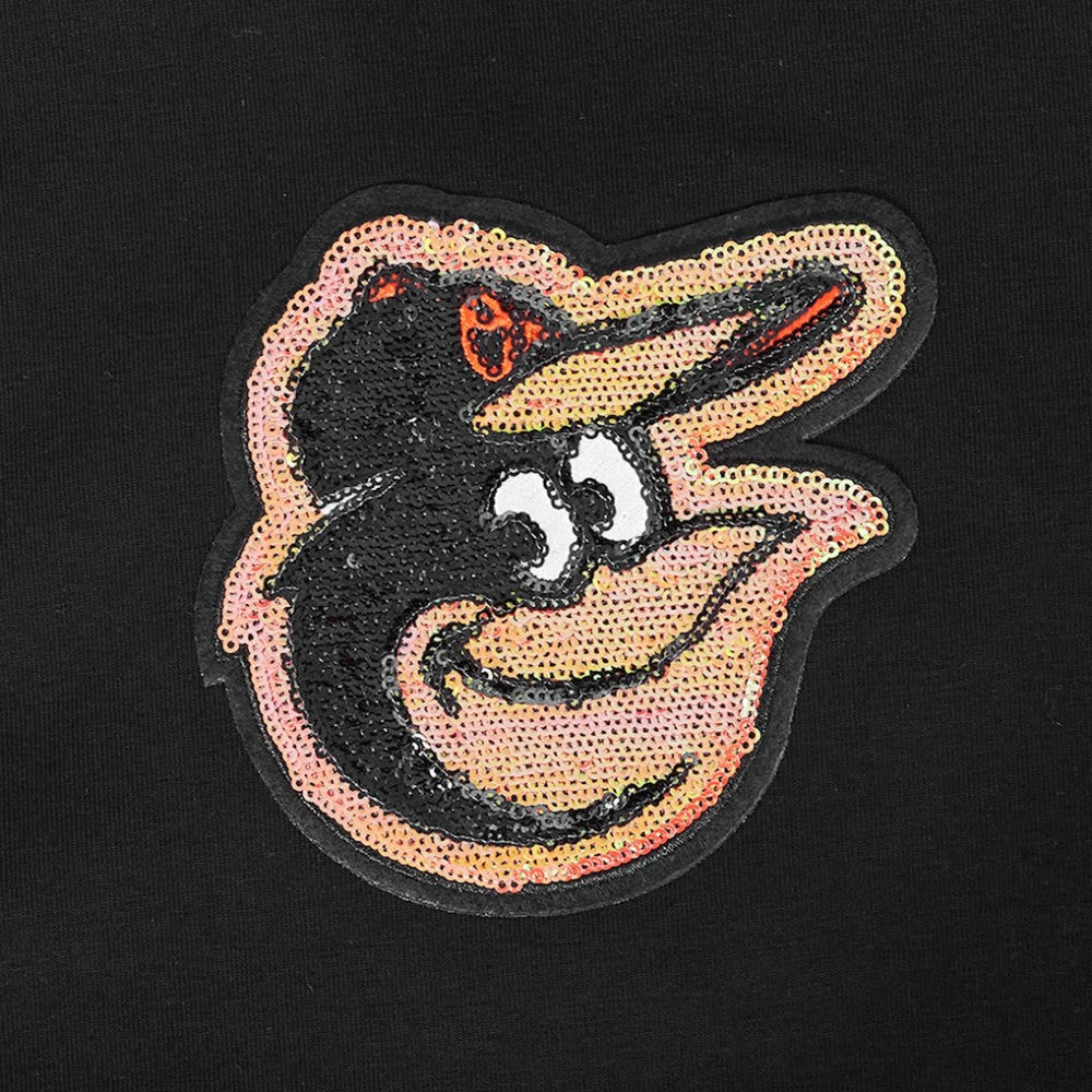 Baltimore Orioles Pro Standard Women's Game Day Classics Baby Doll Cropped T-Shirt Black