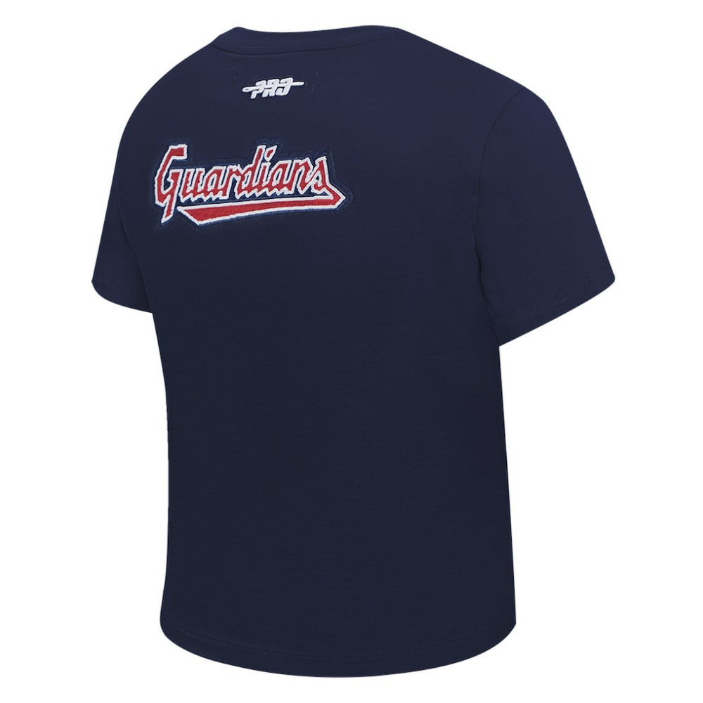 Cleveland Guardians Pro Standard Women's Game Day Classics Baby Doll Cropped T-Shirt Navy