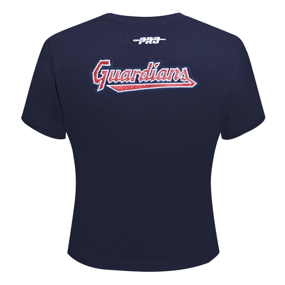 Cleveland Guardians Pro Standard Women's Game Day Classics Baby Doll Cropped T-Shirt Navy