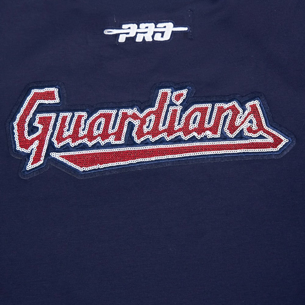 Cleveland Guardians Pro Standard Women's Game Day Classics Baby Doll Cropped T-Shirt Navy