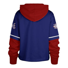 Atlanta Braves Women's City Connect Shortstop Cropped Pullover Hoodie Royal | 47 brand