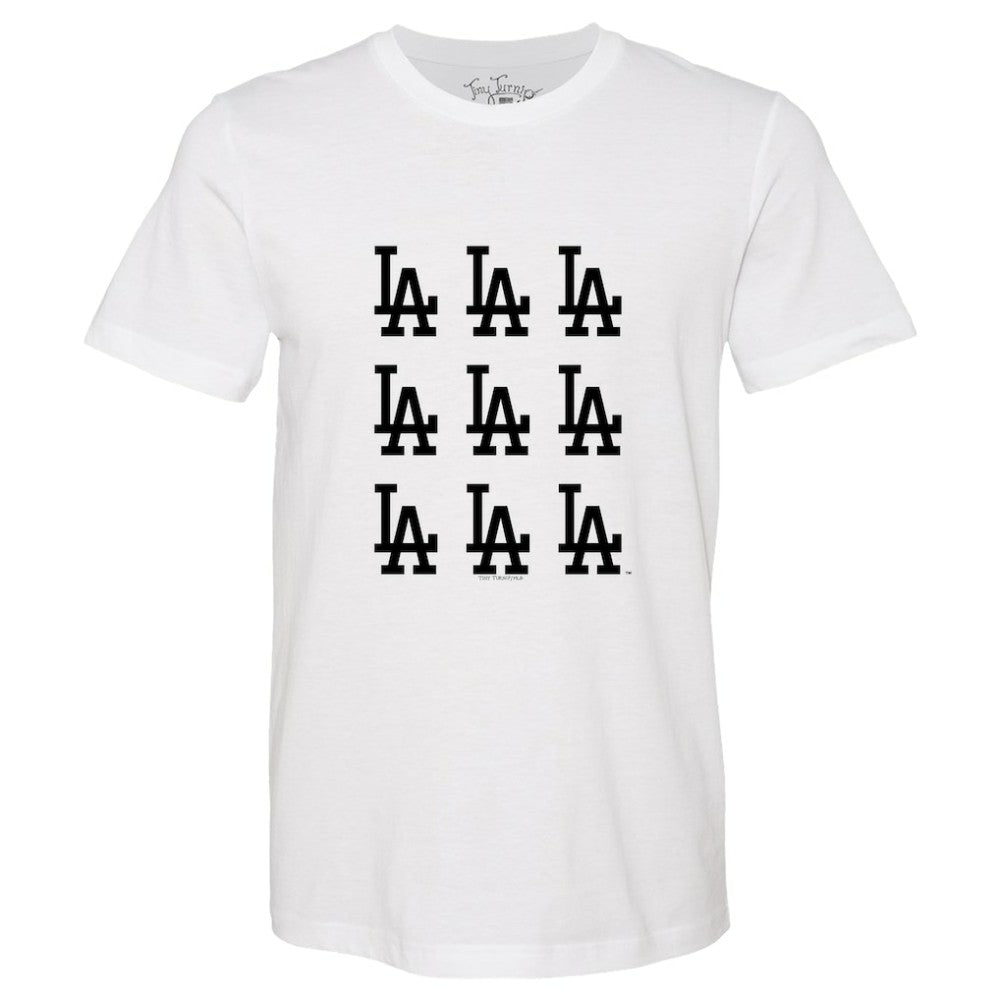 Los Angeles Dodgers Tiny Turnip Women's Logo Grid T-Shirt White