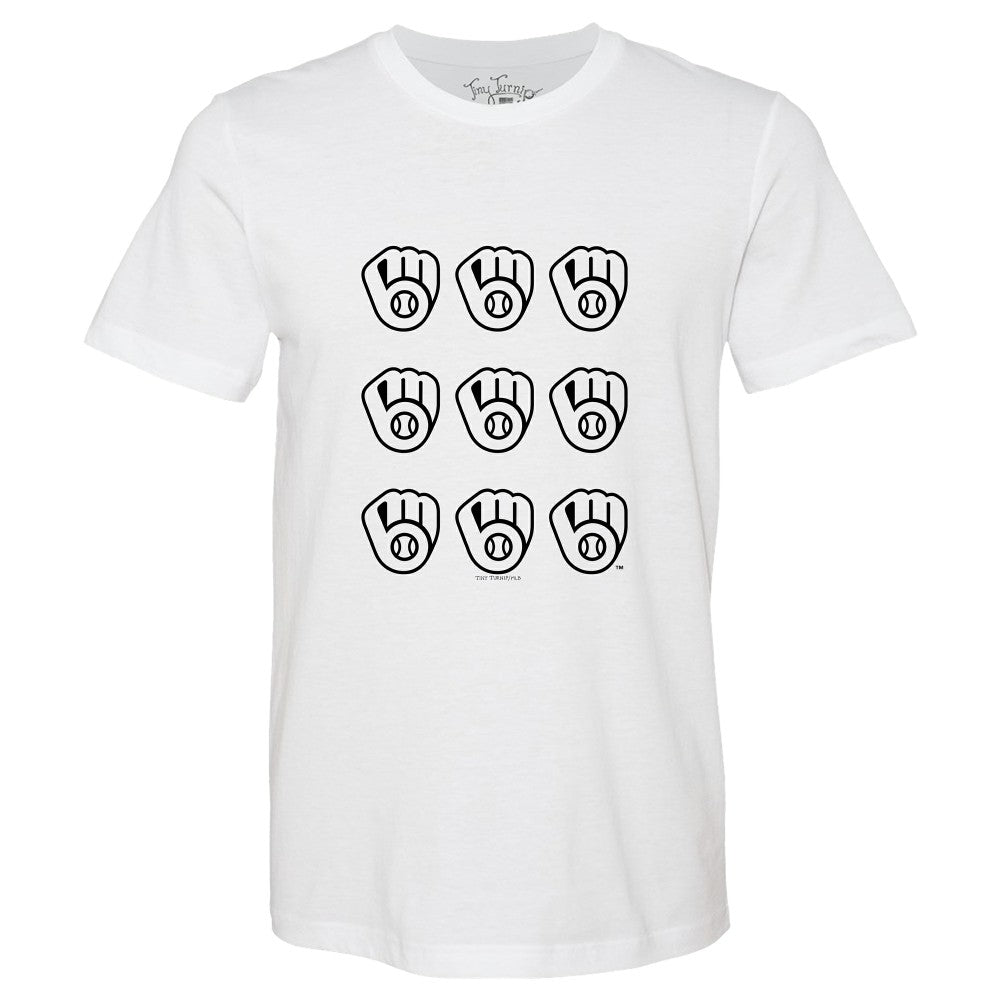 Milwaukee Brewers Tiny Turnip Women's Logo Grid T-Shirt White
