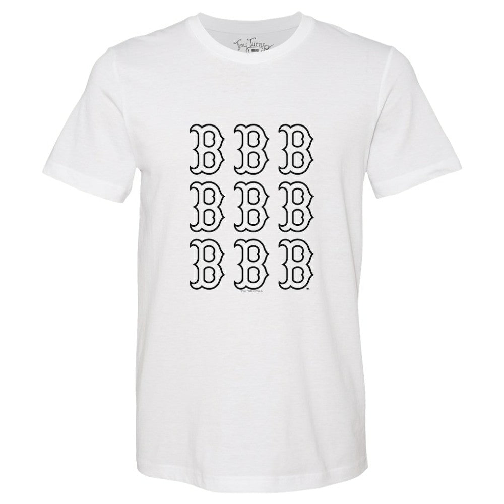 Boston Red Sox Tiny Turnip Women's Logo Grid T-Shirt White