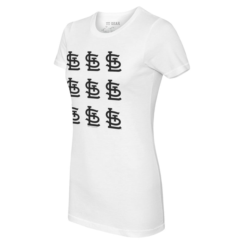 St. Louis Cardinals Tiny Turnip Women's Logo Grid T-Shirt White
