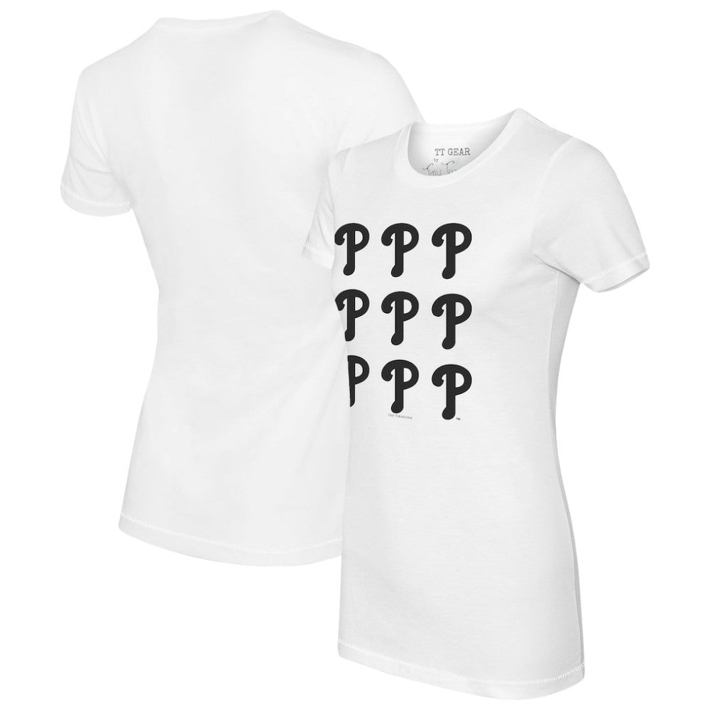 Philadelphia Phillies Tiny Turnip Women's Logo Grid T-Shirt White