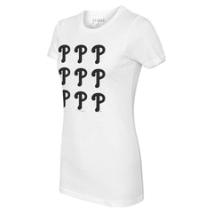 Philadelphia Phillies Tiny Turnip Women's Logo Grid T-Shirt White