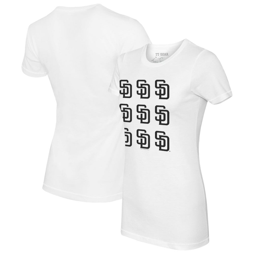 San Diego Padres Tiny Turnip Women's Logo Grid T-Shirt White