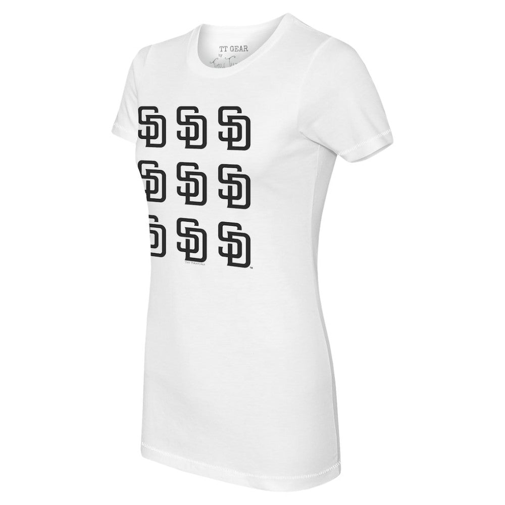 San Diego Padres Tiny Turnip Women's Logo Grid T-Shirt White