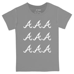 Atlanta Braves Tiny Turnip Youth Logo Grid  T-Shirt Gray