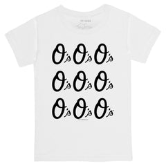 Baltimore Orioles Tiny Turnip Youth Logo Grid T-Shirt White