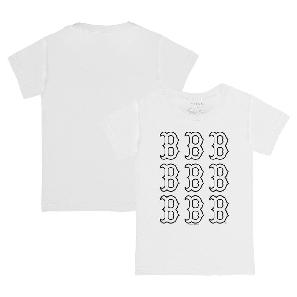 Boston Red Sox Tiny Turnip Youth Logo Grid T-Shirt White