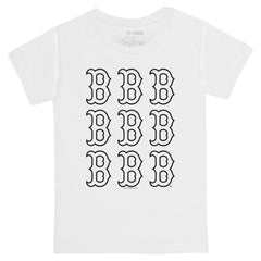 Boston Red Sox Tiny Turnip Youth Logo Grid T-Shirt White