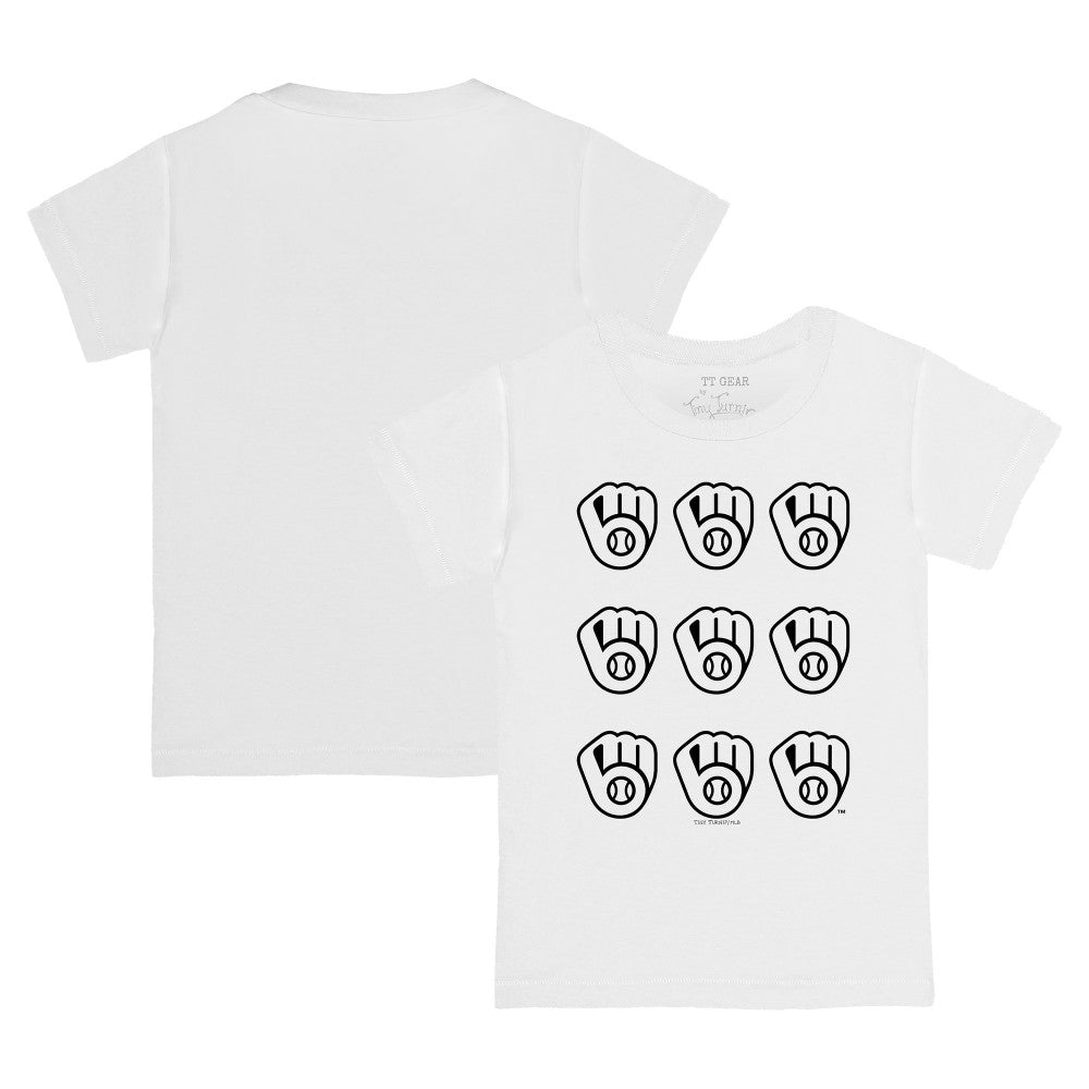 Milwaukee Brewers Tiny Turnip Youth Logo Grid T-Shirt White