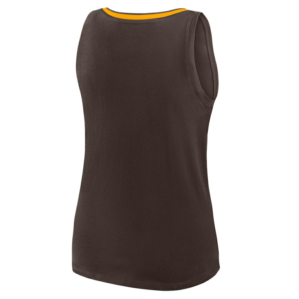 San Diego Padres Women's Plus Sized Stellar Win V-Neck Tank Top Brown