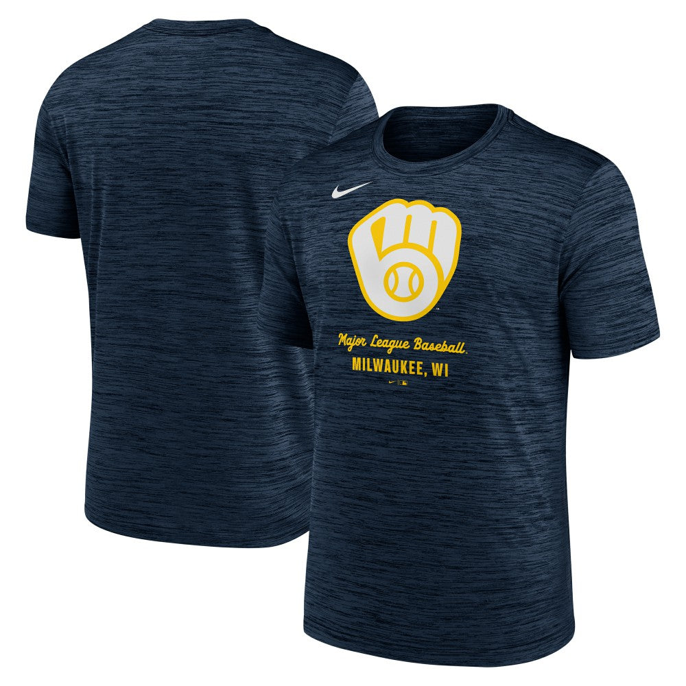 Milwaukee Brewers Velocity Dri-FIT T-Shirt Navy | Nike