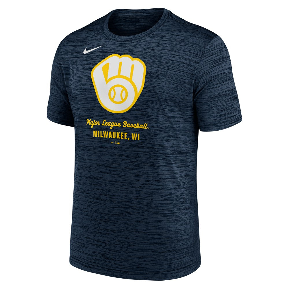 Milwaukee Brewers Velocity Dri-FIT T-Shirt Navy | Nike