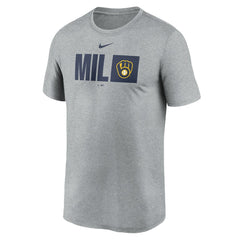 Milwaukee Brewers Tricode Legend Performance T-Shirt Heather Gray | Nike