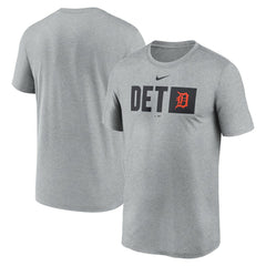 Detroit Tigers Tricode Legend Performance T-Shirt Heather Gray | Nike