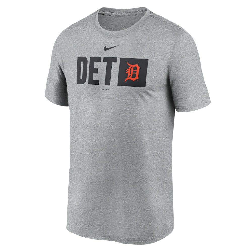 Detroit Tigers Tricode Legend Performance T-Shirt Heather Gray | Nike
