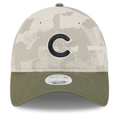 Chicago Cubs Women's 2025 Armed Forces Day 9TWENTY Adjustable Hat Light Beige/Olive | New Era
