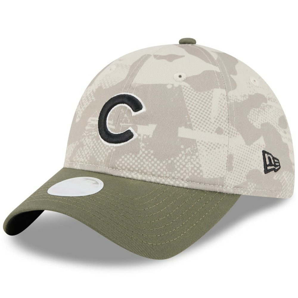 Chicago Cubs Women's 2025 Armed Forces Day 9TWENTY Adjustable Hat Light Beige/Olive | New Era