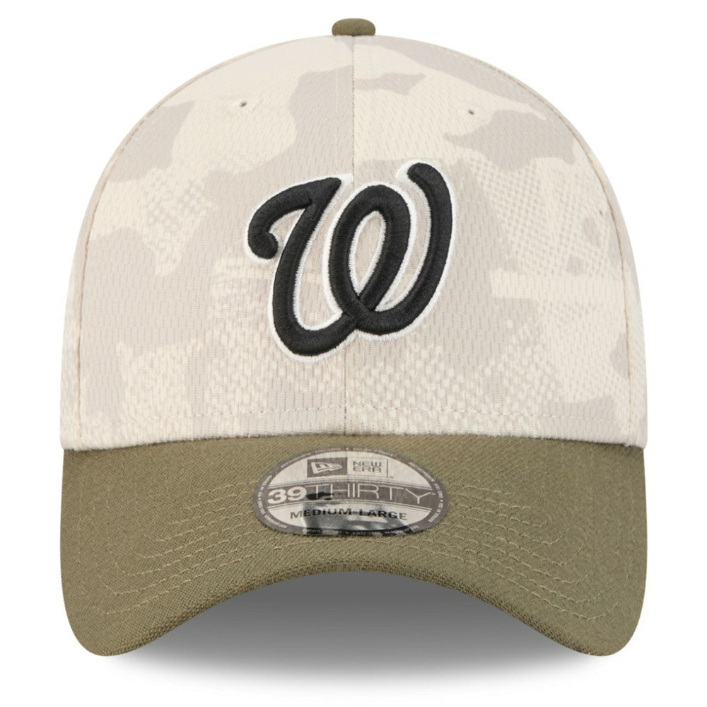 Washington Nationals 2025 Armed Forces Day 39THIRTY Flex Hat Light Beige/Olive | New Era
