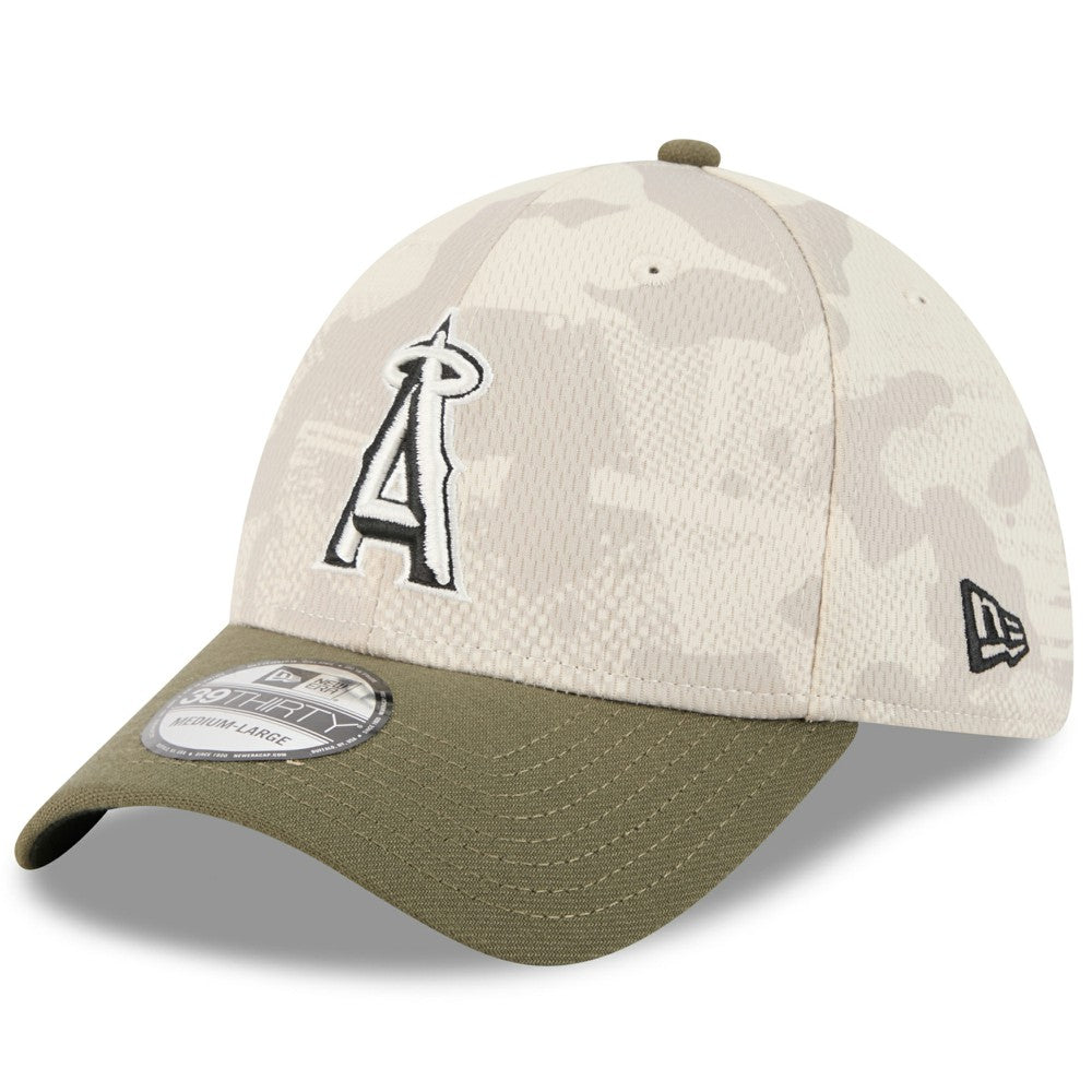Los Angeles Angels 2025 Armed Forces Day 39THIRTY Flex Hat Light Beige/Olive | New Era